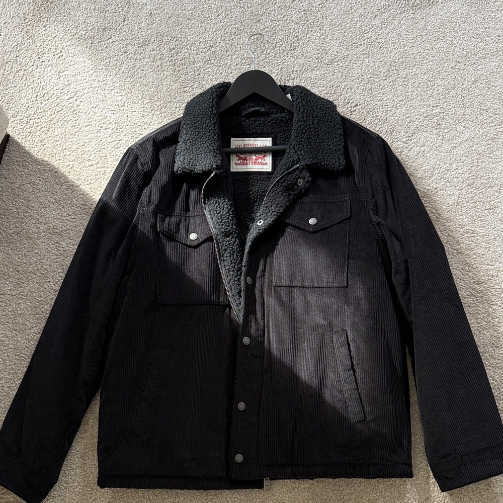 Levi's Black Corduroy Sherpa Jacket